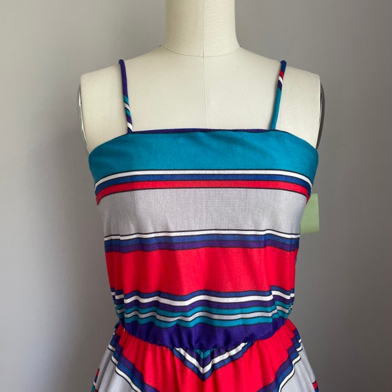 Vintage 1970’s Chevron Stripe Sun Dress Size XS - image 2