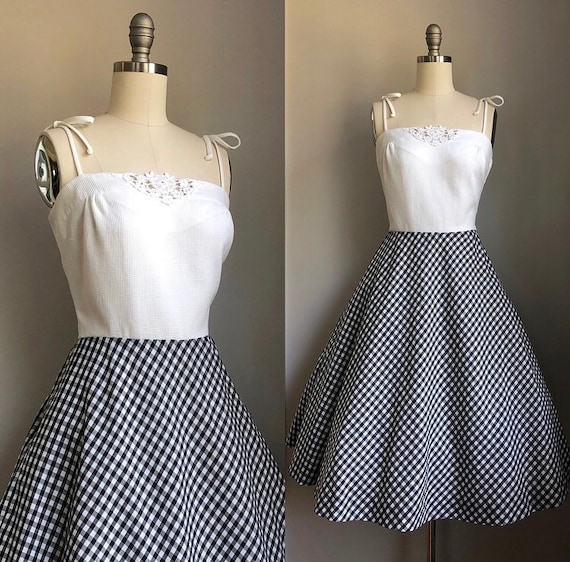 Vintage 1970’s does 1950’s Black and White Gingham