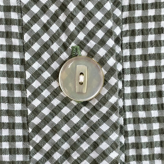 Vintage 1960’s Olive Checked Seersucker Shorts Ro… - image 3