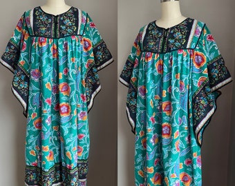 Vintage 1980’s Cotton Kaftan Dress India OSFM