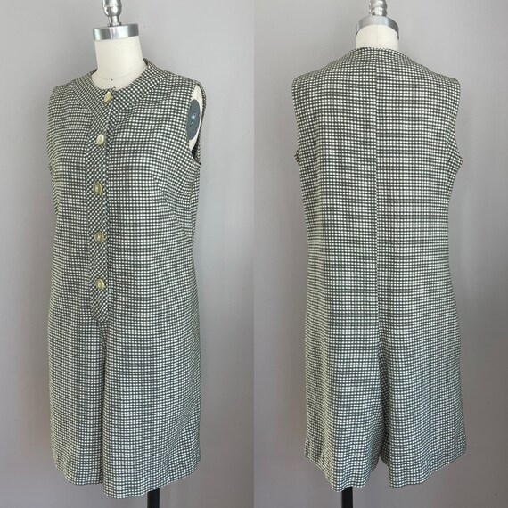 Vintage 1960’s Olive Checked Seersucker Shorts Ro… - image 5
