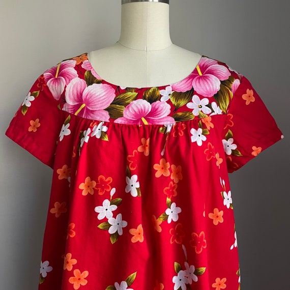 Vintage 1960's Tropical Floral Hawaiian Muu Muu D… - image 2