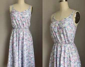Vintage 1980’s Pastel Floral Cotton Dash About Sun Dress XS Small