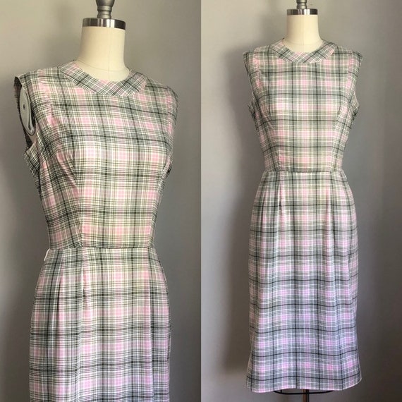 Vintage 1950's Bill Atkinson Pink and Gray Plaid W