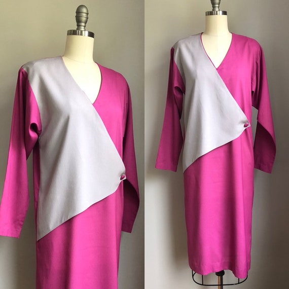 Vintage 1970’s does 1940’s Color Block Dress Size