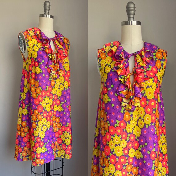 Vintage 1960’s Mod Flower Power Godfried Nighty S… - image 5