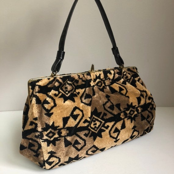 Vintage 1960’s Tapestry Velvet Chenille Cara Purse