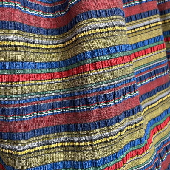 Vintage 1950's Rainbow Cabana Stripe Cotton Skirt… - image 4