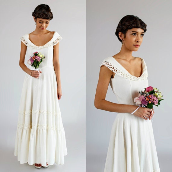 simple cotton wedding dress