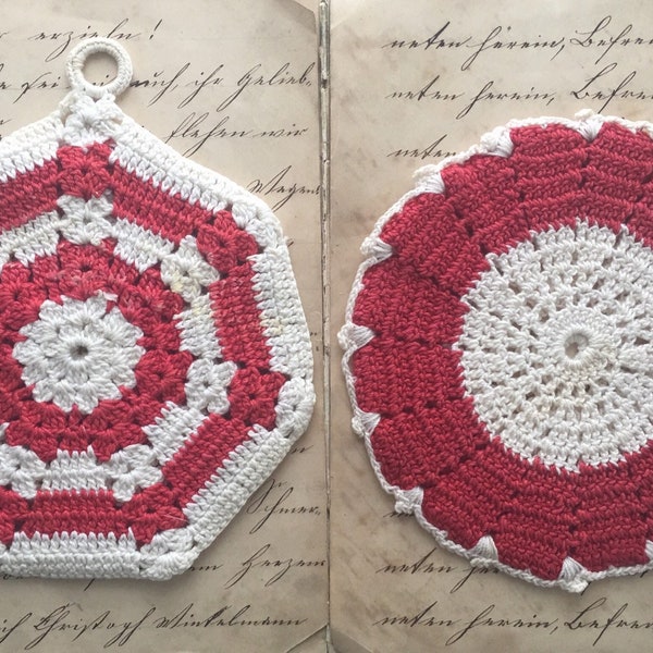 Vintage Crocheted Kitchen Pot Holders