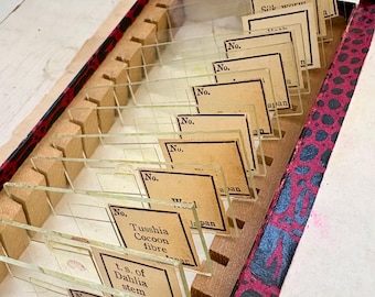 Lames de microscope vintage pour textiles et fibres, fabriquées au Japon