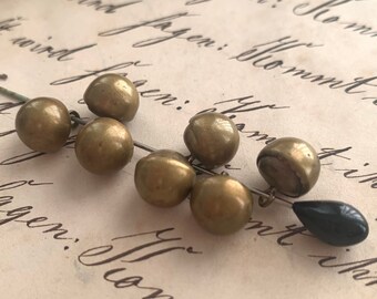 Vintage Brass Ball Buttons, Shank Sewing Button