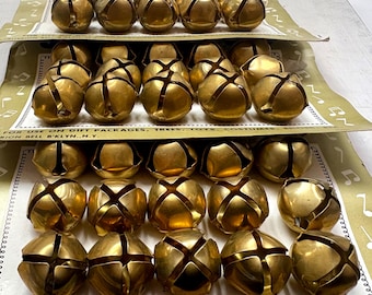 Jingle Bells de Noël en laiton vintage, emballage d'origine Criterion Bell
