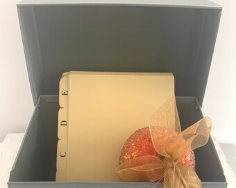 Large Vintage Recipe  File Organizer Box