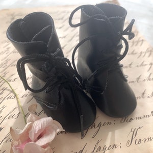 Vintage Lace Up Black Doll Shoes or Boots