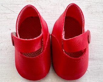 Chaussures pour poupée vintage - Mary Janes rouges