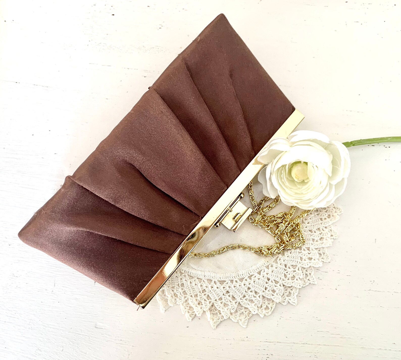 Jessica Mcclintock Satin Brown Evening Clutch Etsy   Il 1588xN.2953760117 O7cu 