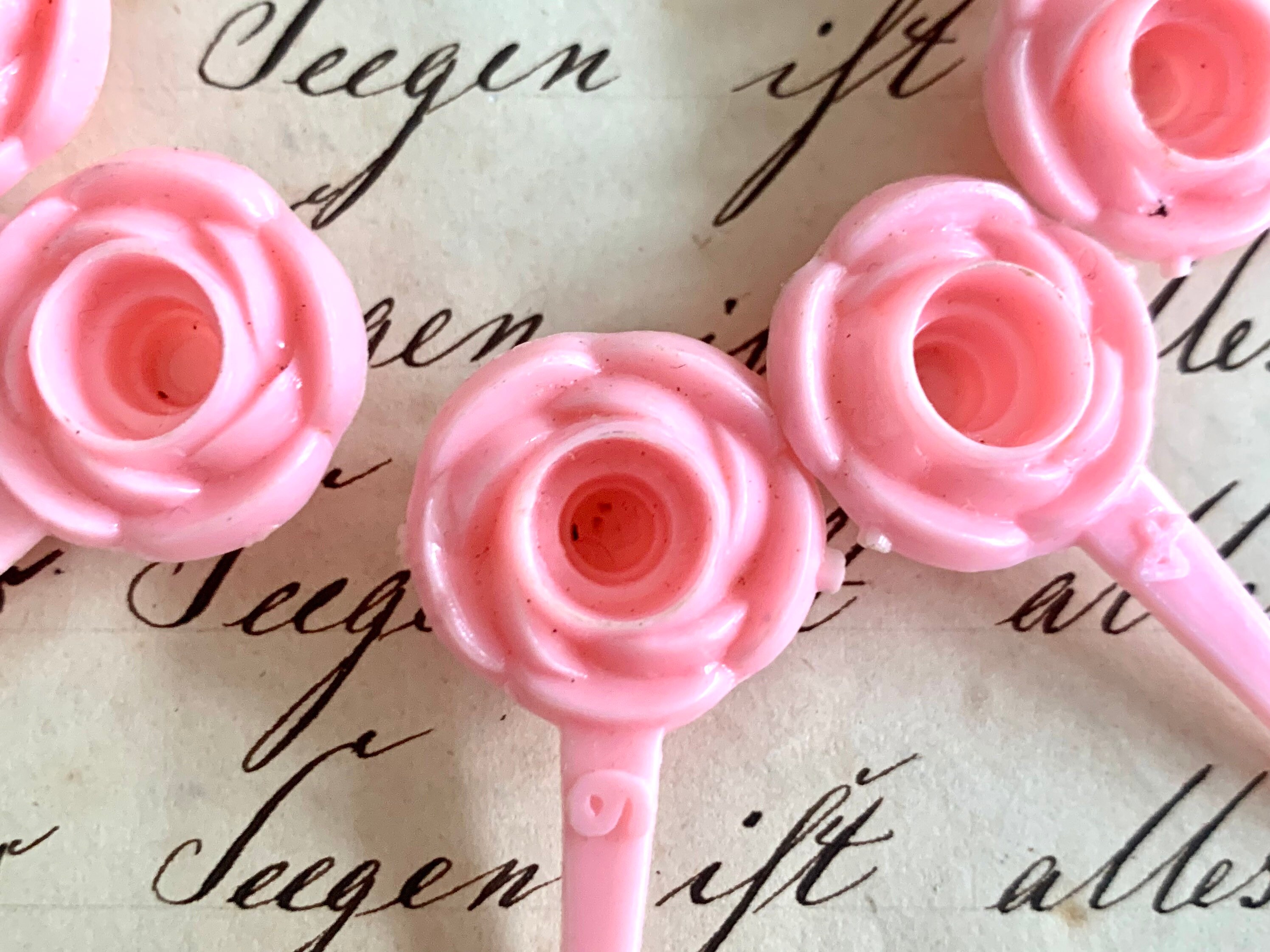 Vintage Pink Flower Candle Holders, Birthday Cake Toppers - Etsy