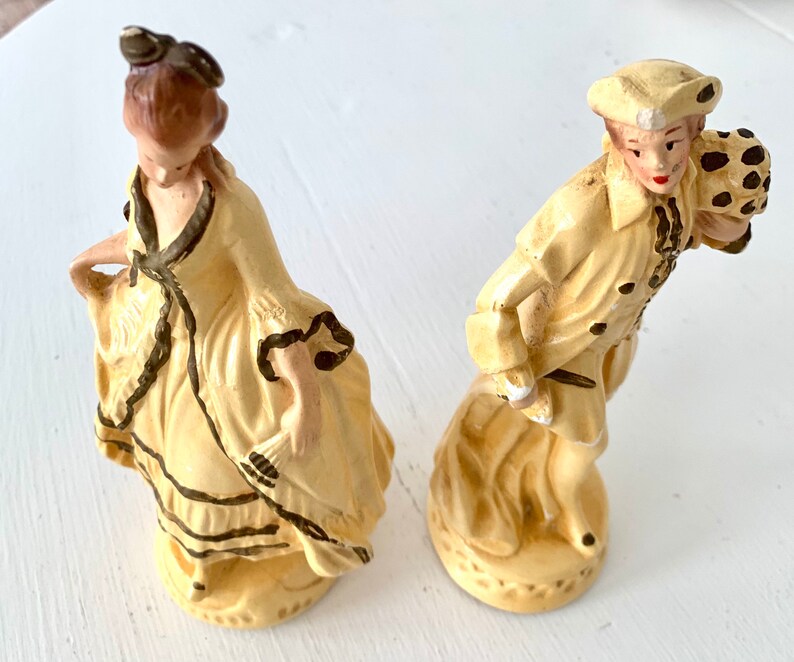Plaster Chalk Ware Figurines Vintage 1950/'s