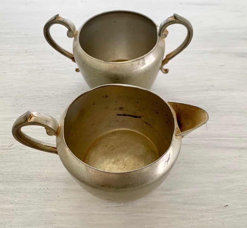 Old Colonial Pewter Cream and Sugar Set Etsy