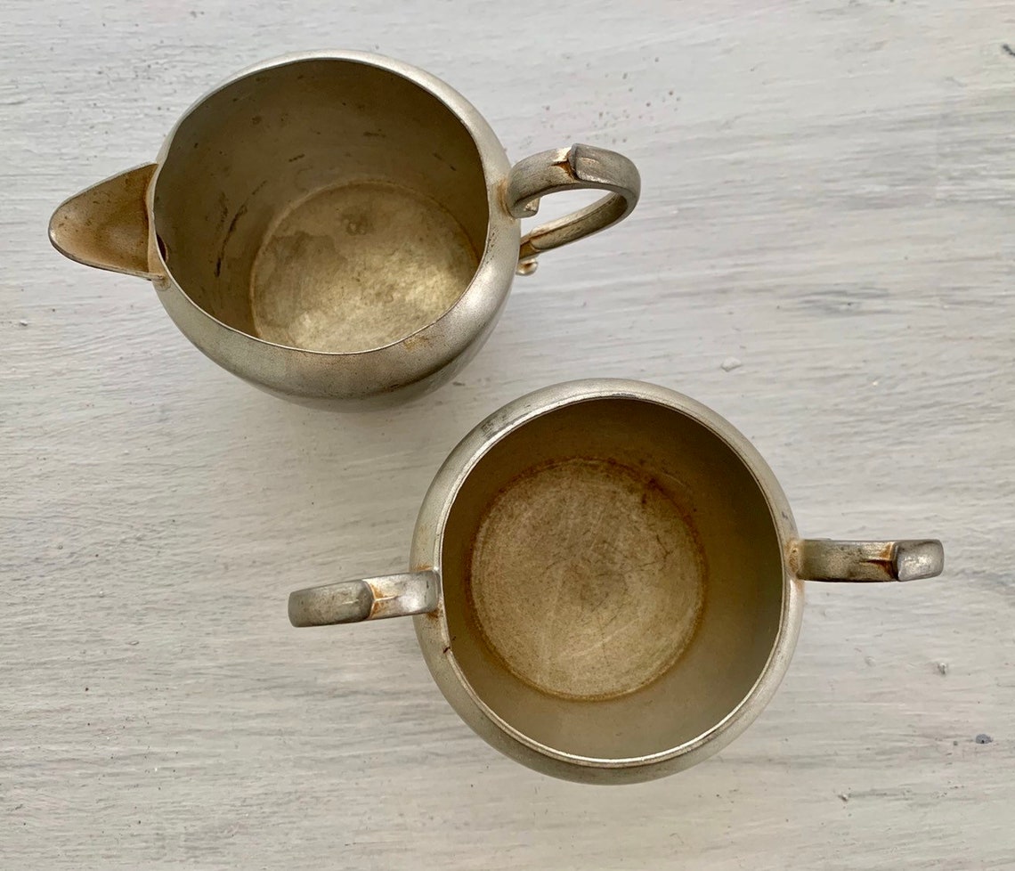 Old Colonial Pewter Cream and Sugar Set Etsy