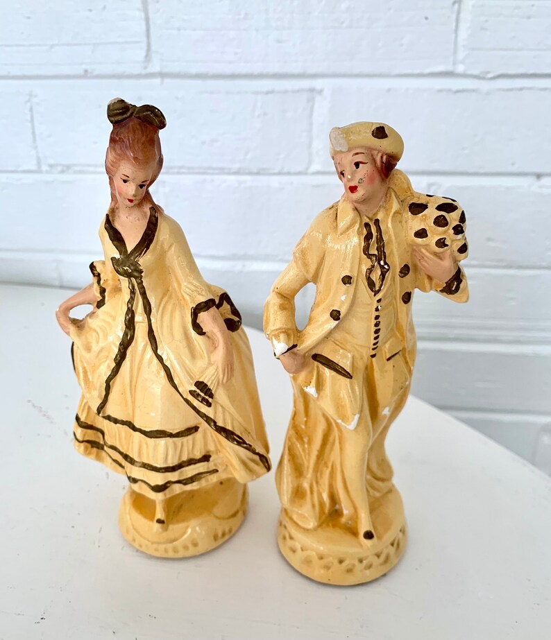 Plaster Chalk Ware Figurines Vintage 1950/'s