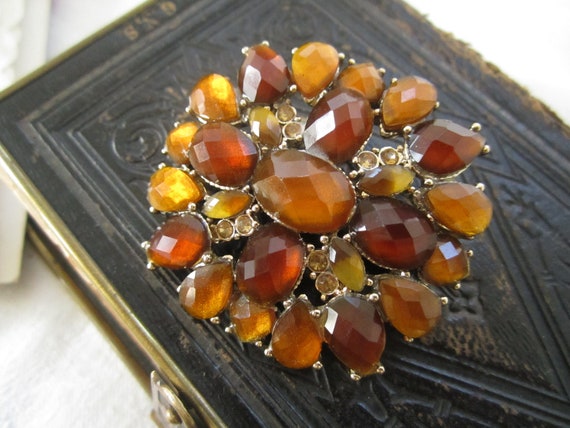 Vintage Amber and Honey Pin