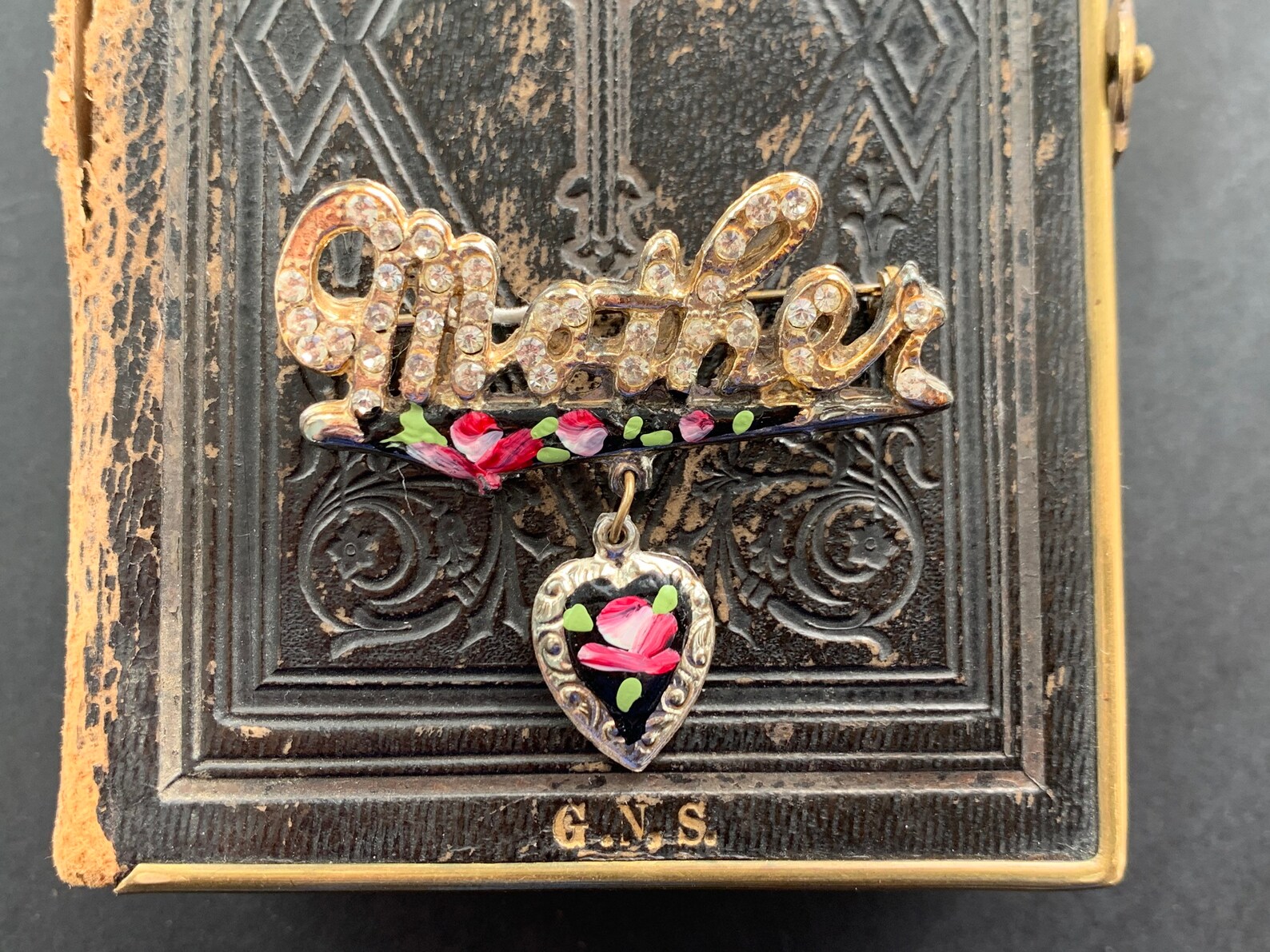 Mother Vintage Rhinestone Pin Etsy