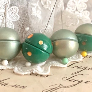 Italian Mid Century Design Beads, 8 Half Round Vintage Beads