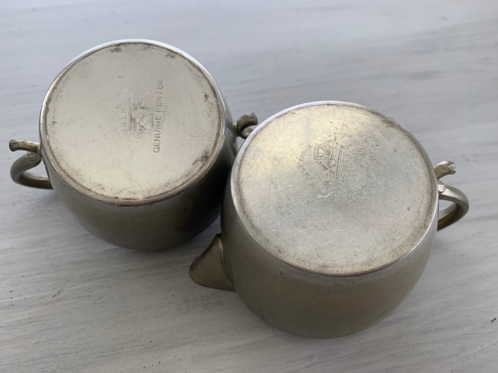 Old Colonial Pewter Cream and Sugar Set Etsy