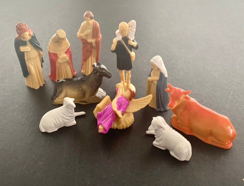 Itty Bitty Vintage Nativity Ornament Set Etsy