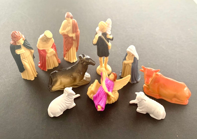 Itty Bitty Vintage Nativity Ornament Set Etsy