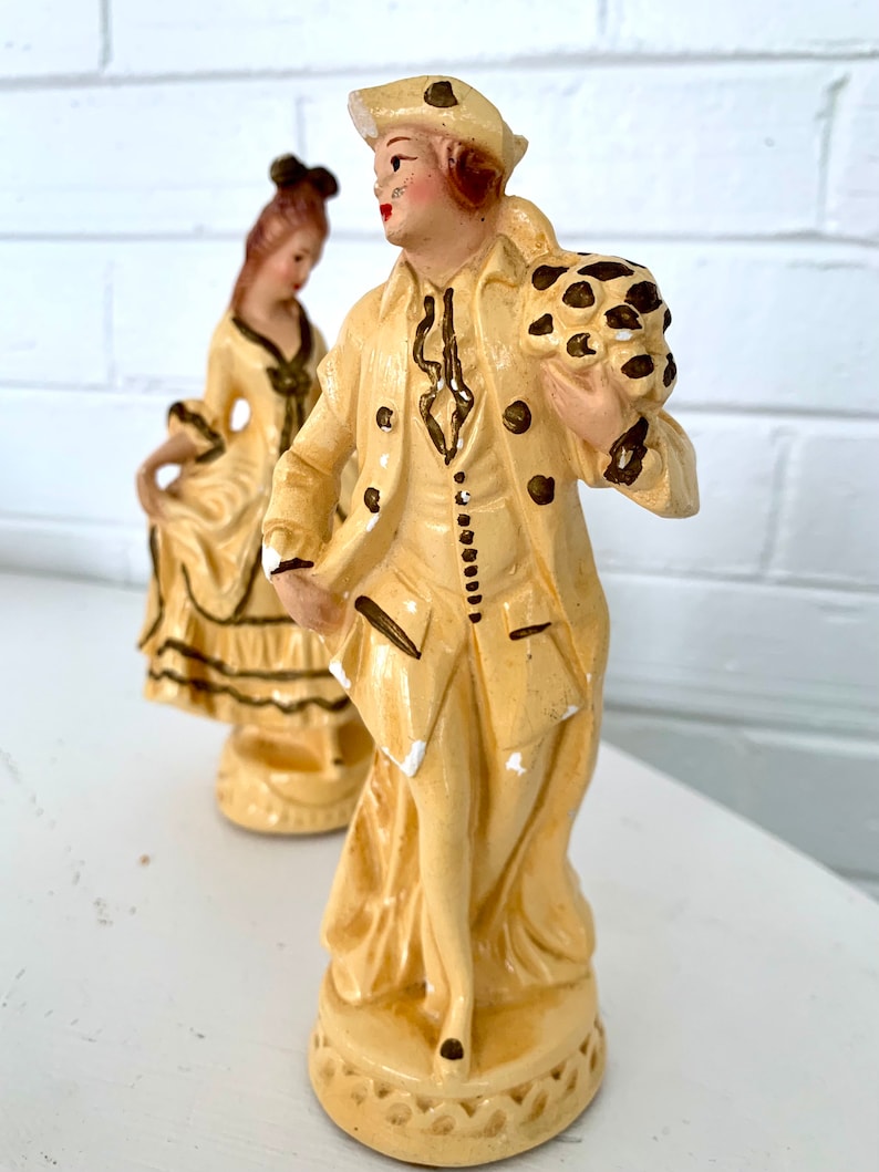 Plaster Chalk Ware Figurines Vintage 1950/'s