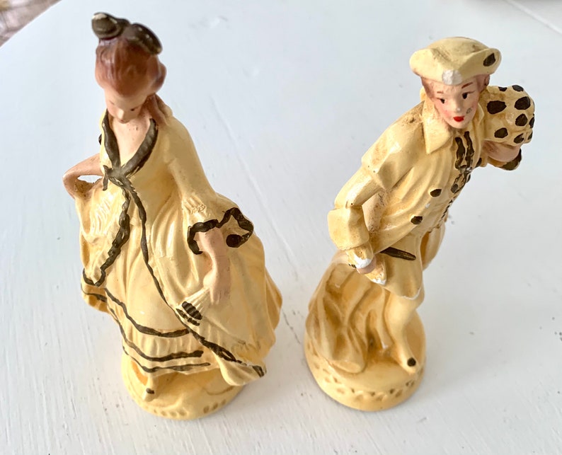 Plaster Chalk Ware Figurines Vintage 1950/'s