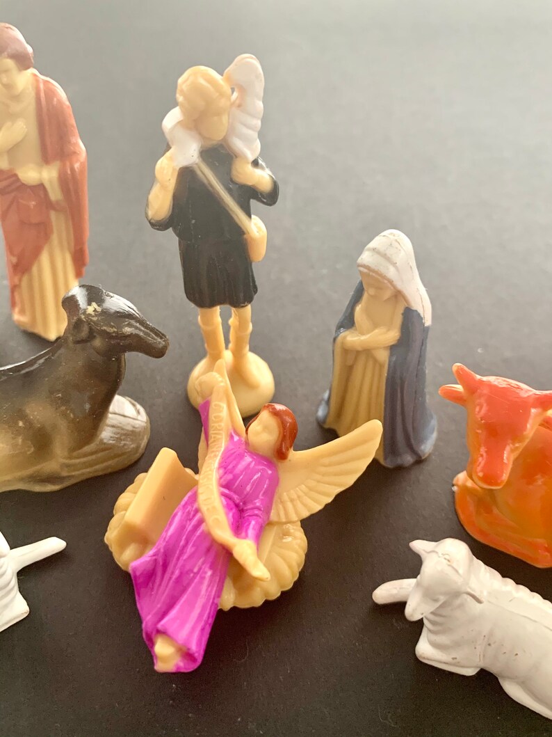 Itty Bitty Vintage Nativity Ornament Set Etsy