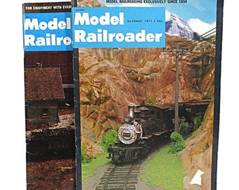 2 Vintage MODEL RAILROADER Magazines Dec 1970 Oct 1971 Color Black & White Pictures Model Trains Toy Hobby Manual Free Shipping