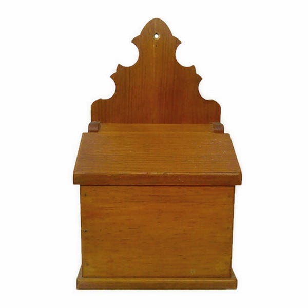 Vintage Large Wooden Recipe Box Hand Made Rustic Farmhouse Cottagecore Storage Free Shipping