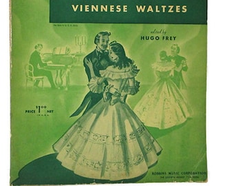 Vintage Music Book Robbins MAMMOTH Collection Of Viennese Waltzes Waltz Sheet Music Shubert Strauss Series No 6 Paper Ephemera Free Shipping