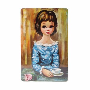 Vintage Big Eyed Girl Playing Cards Single Deck Sealed Pristine NIP Paper Ephemera Valentines Gift Junk Journal Crafts Free Shipping