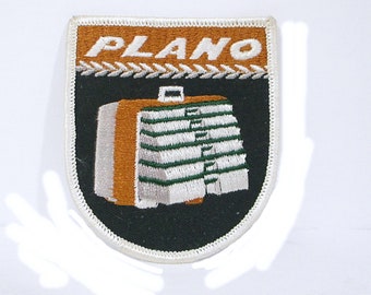 Vintage PLANO Fishing Systems Patch Emblem Applique Tackle Box Storage Advertising Logo Unused Web & Thread Backing 3.5 x 3 Free Shipping