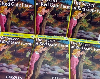 Six #6 Vintage Nancy Drew Books Secret Of Red Gate Farm Juvenile Teen Fiction Yellow Hardcover Book Club School Home Readers Free Shipping