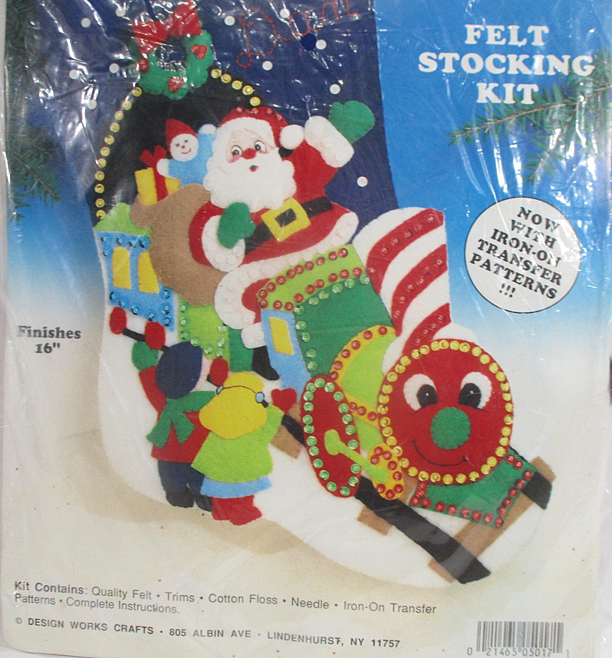 Vintage Bucilla Wind Up Toys Felt Christmas Jeweled Ornament Kit NIP