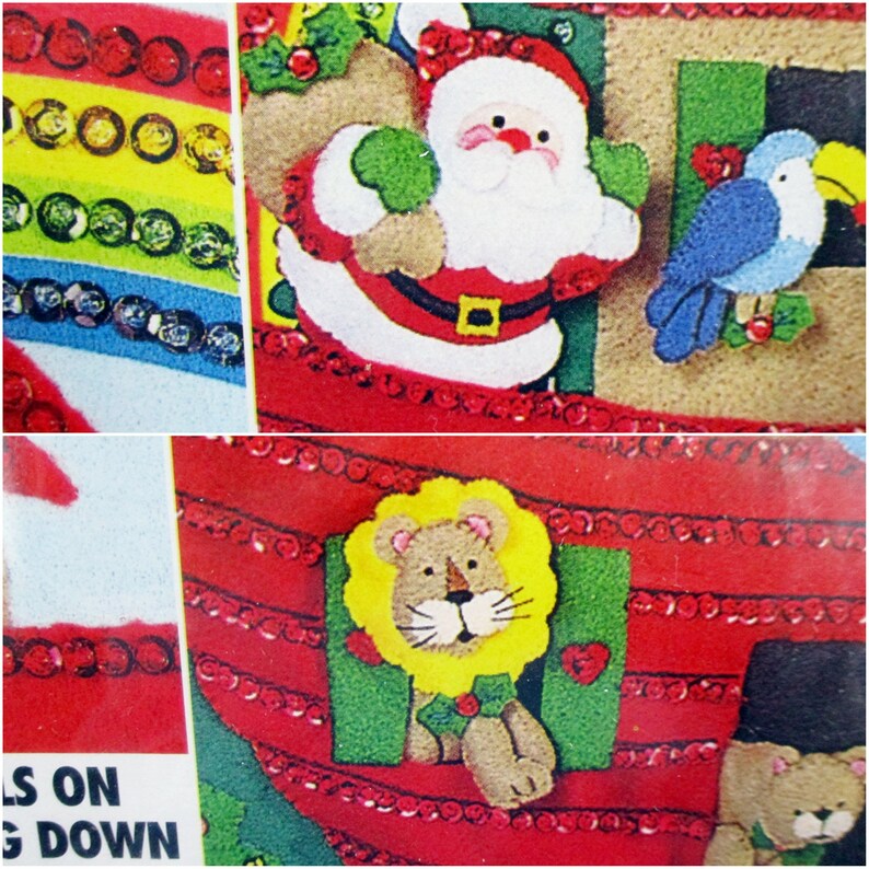 1998 Vintage Bucilla ADVENT CALENDAR Kit Santa Noah Animals Etsy