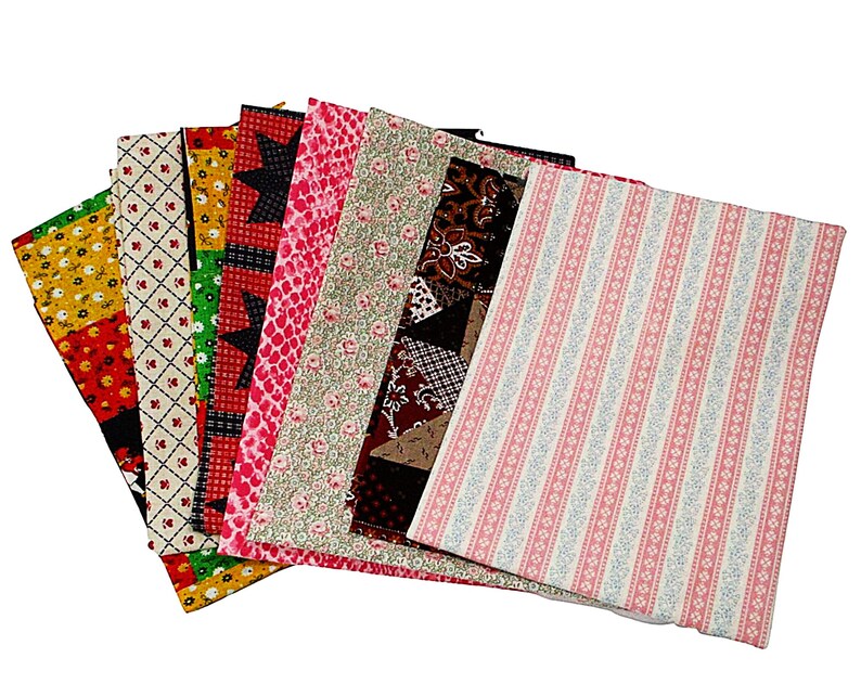 Fabric FAT QUARTER Bundle Variety Lot Of 8 Prints Florals Cottons Blends Sewing Stash Quilting Junk Journals Crafting Applique Free Shipping Bild 10