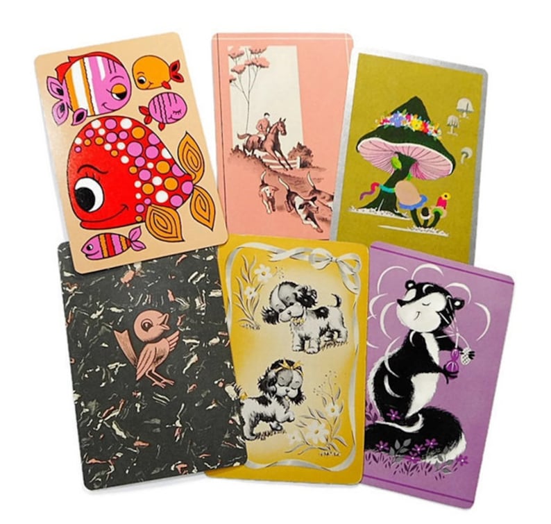 52 Vintage Playing Cards Mixed Lot Swap Crafting Paper Ephemera Junk Journal Cards Craft Supplies Free Shipping