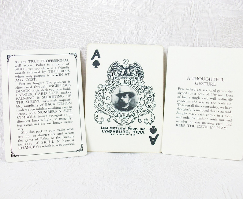Vintage Playing Cards Two Decks Jack Daniels Tin Poker Etsy