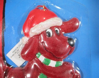 2001 Kurt S Adler Santas World CLIFFORD The Big Red Dog Christmas Ornament NIP Carded Scholastic PBS Kids Holiday Tree Decor Free Shipping