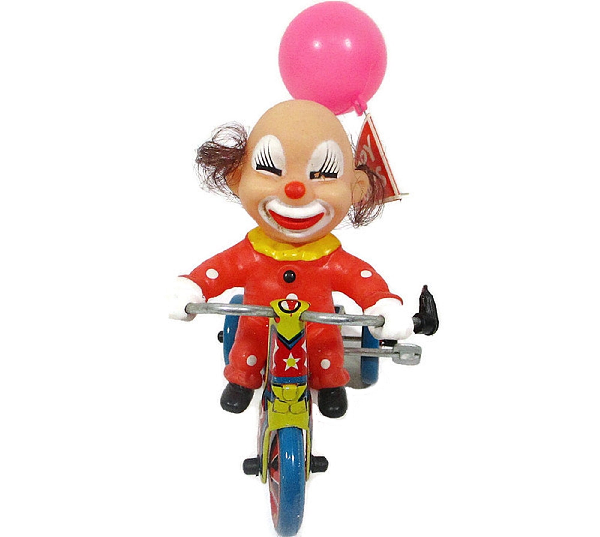 Vintage Mechanical Toy Clown Tricycle Works Key Wind up Bell Etsy UK