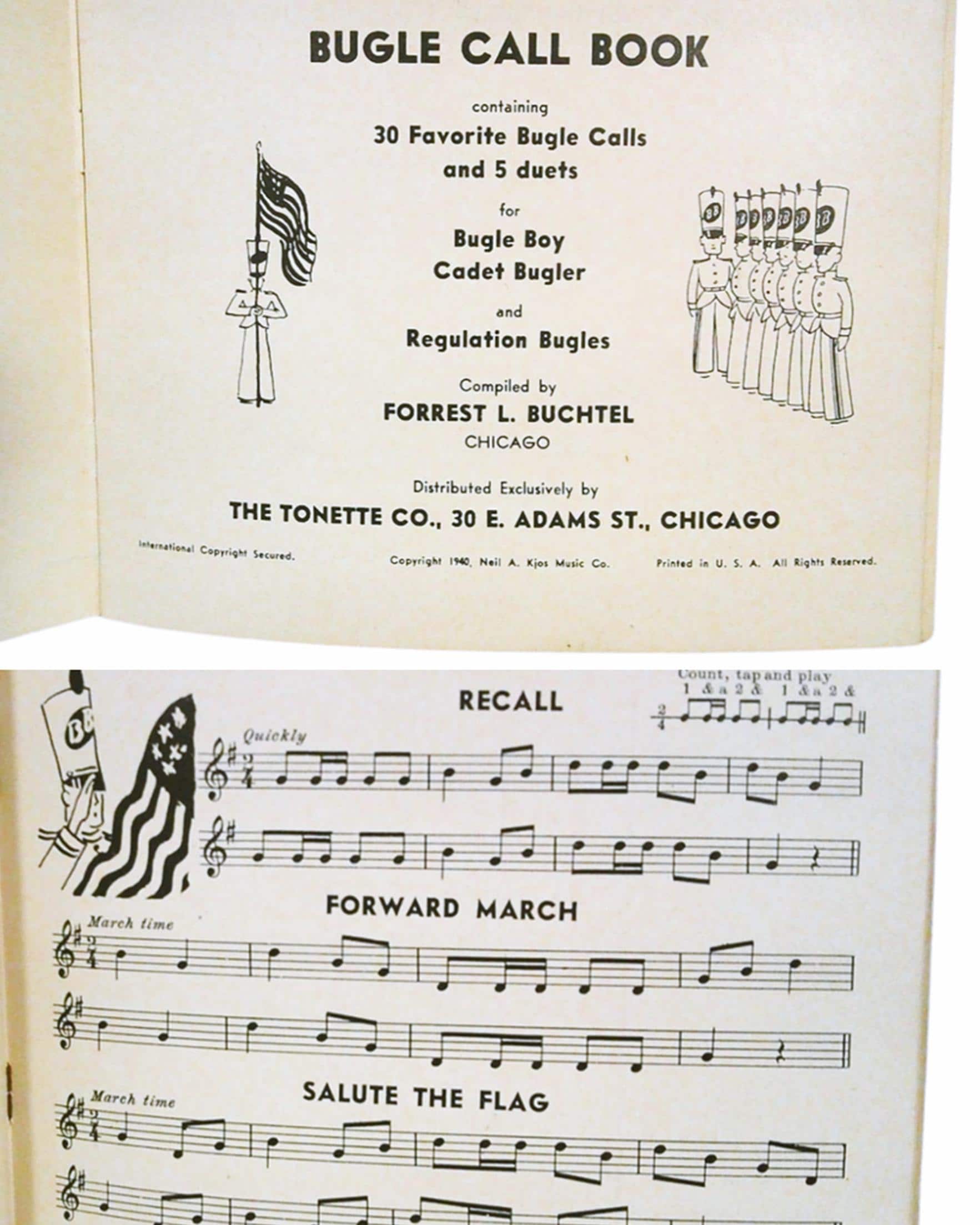 Bugle Call Flags 1940s Vintage Bugle Calls Music Booklet 30 Favorite Regulation Boy ...