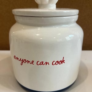 Rae Dunn Disney Pixar Ratatouille REMY Anyone Can Cook Canister w/Chef Hat Lid